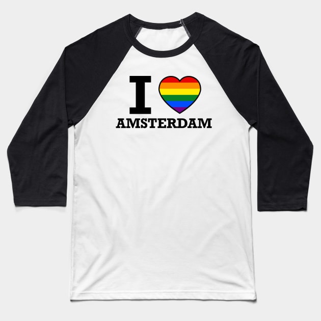 I LOVE AMSTERDAM PRIDE GAY Baseball T-Shirt by pikafelix